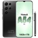Смартфон 2024 новая модель Россия A 54 7.3 дюйм 5G,смартфоны телефоны 6800 мАч 16/1 ТБ, черный